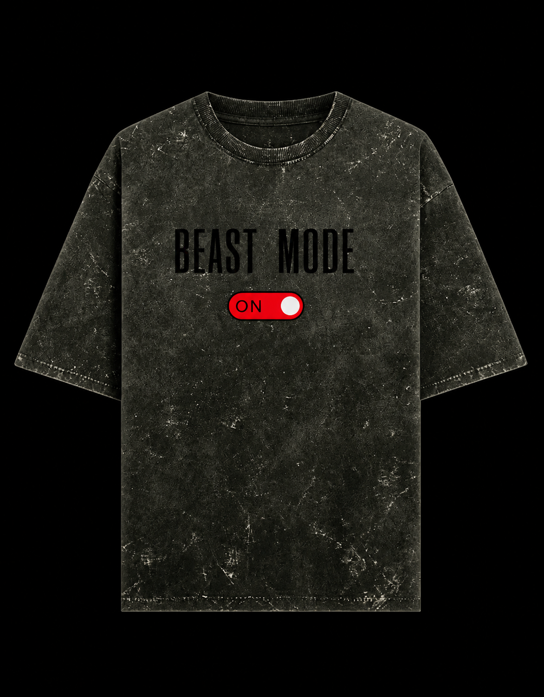 Beast mode toggle switch Acid Washed Oversized Tee
