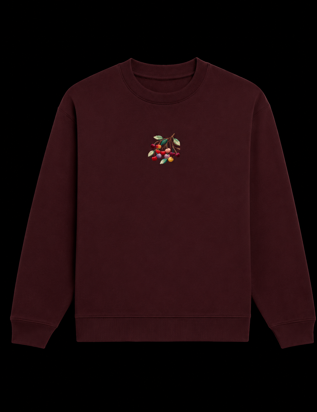 Embroidered cherry branch design
