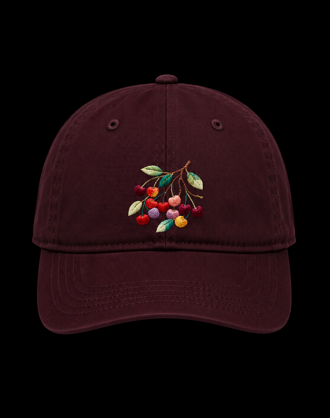 Embroidered cherry branch design BaseBall Cap
