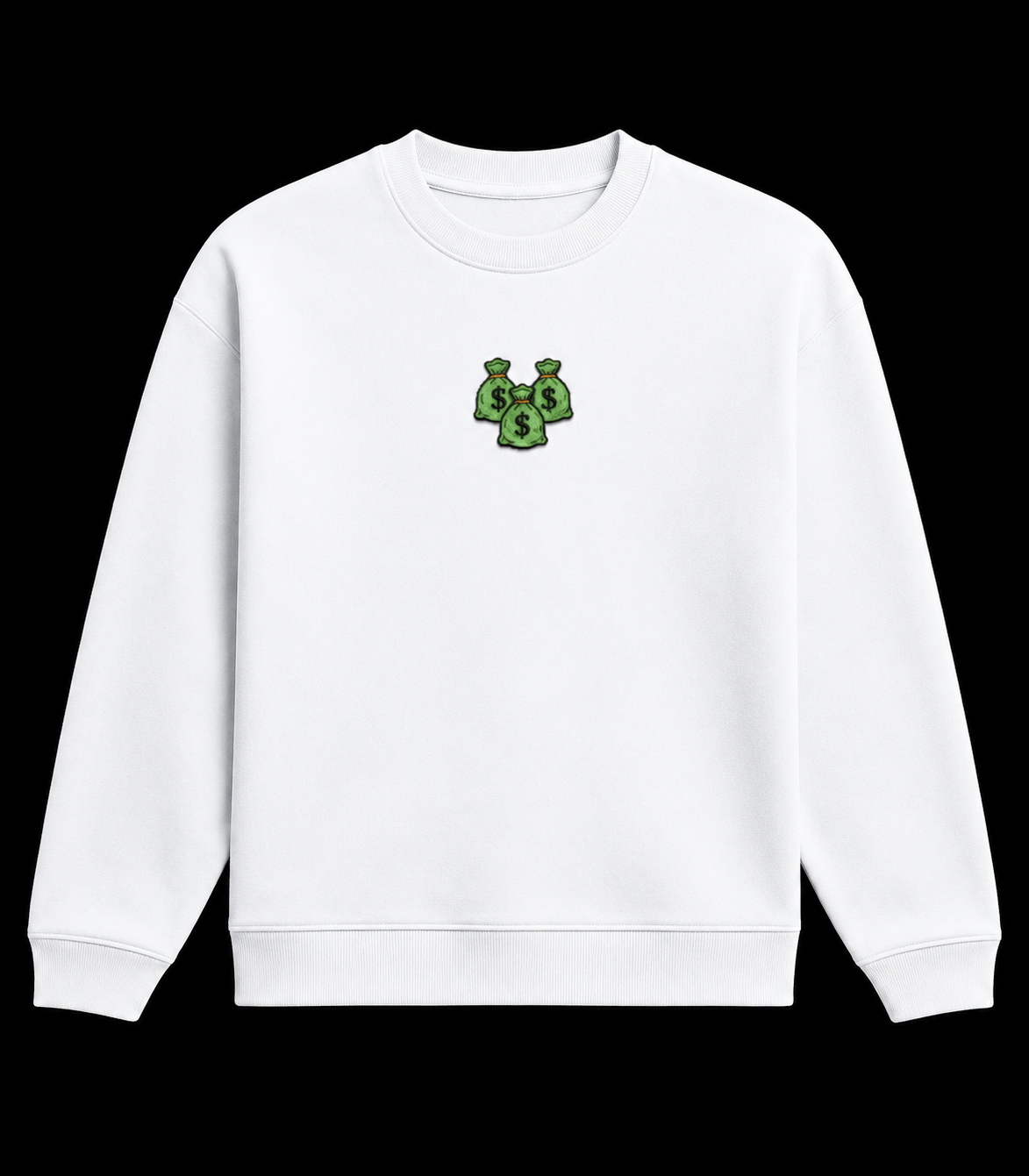 Embroidered green money bag Sweatshirt