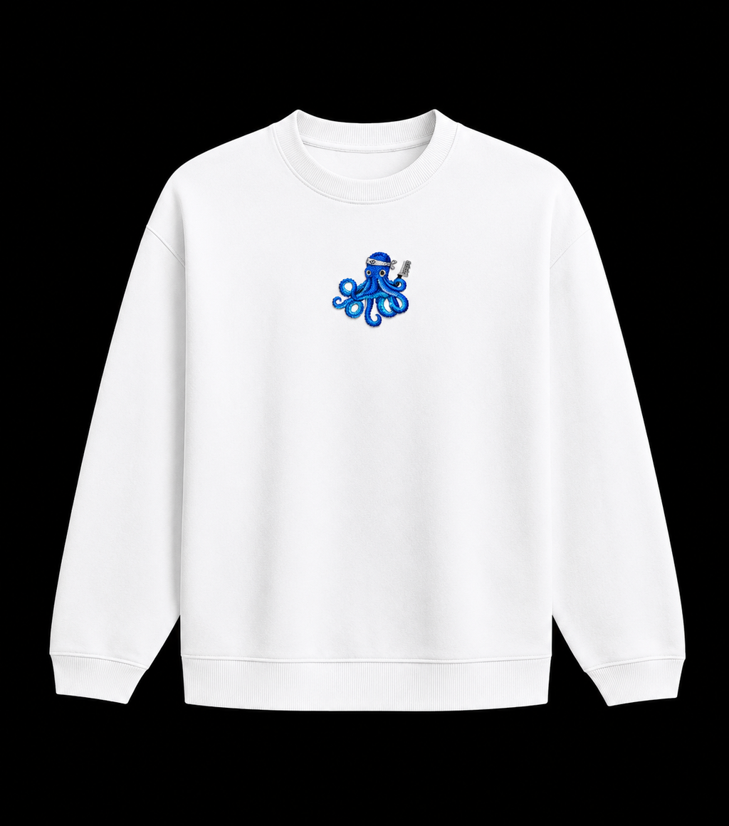 Octopus chef with a knife  Oversized Sweatshirt