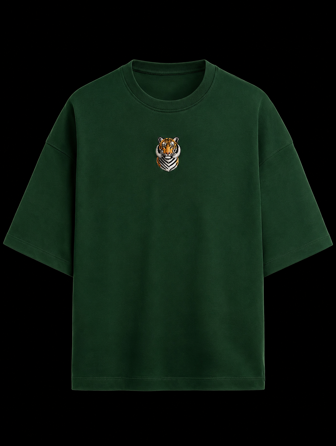 Embroidered tiger head Terry Oversized Tee