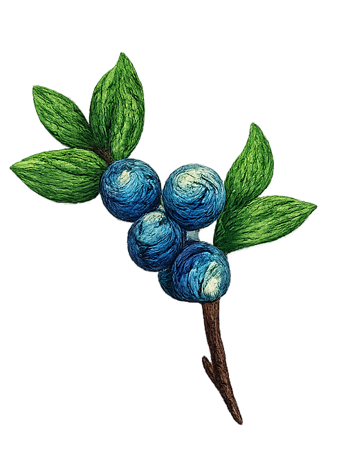 Embroidered blueberries
