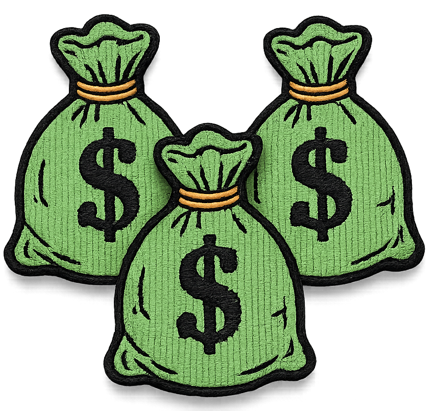 Embroidered green money bag Sweatshirt