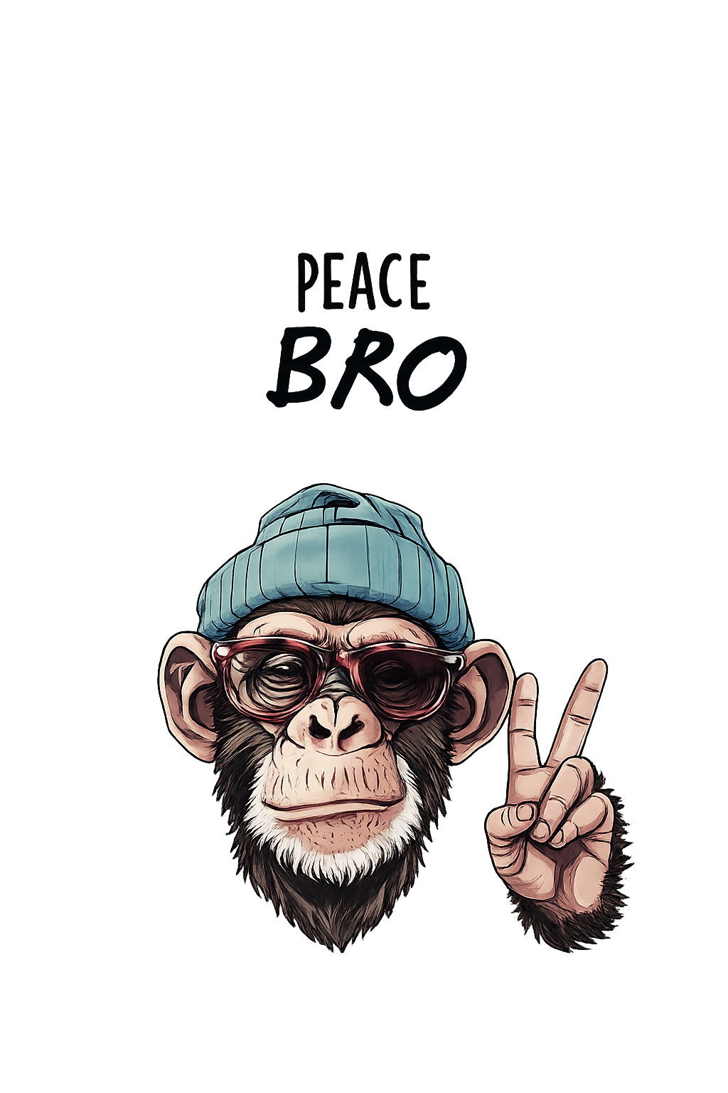 Peace bro chimpanzee illustration
