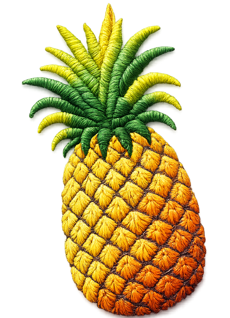 Embroidered pineapple