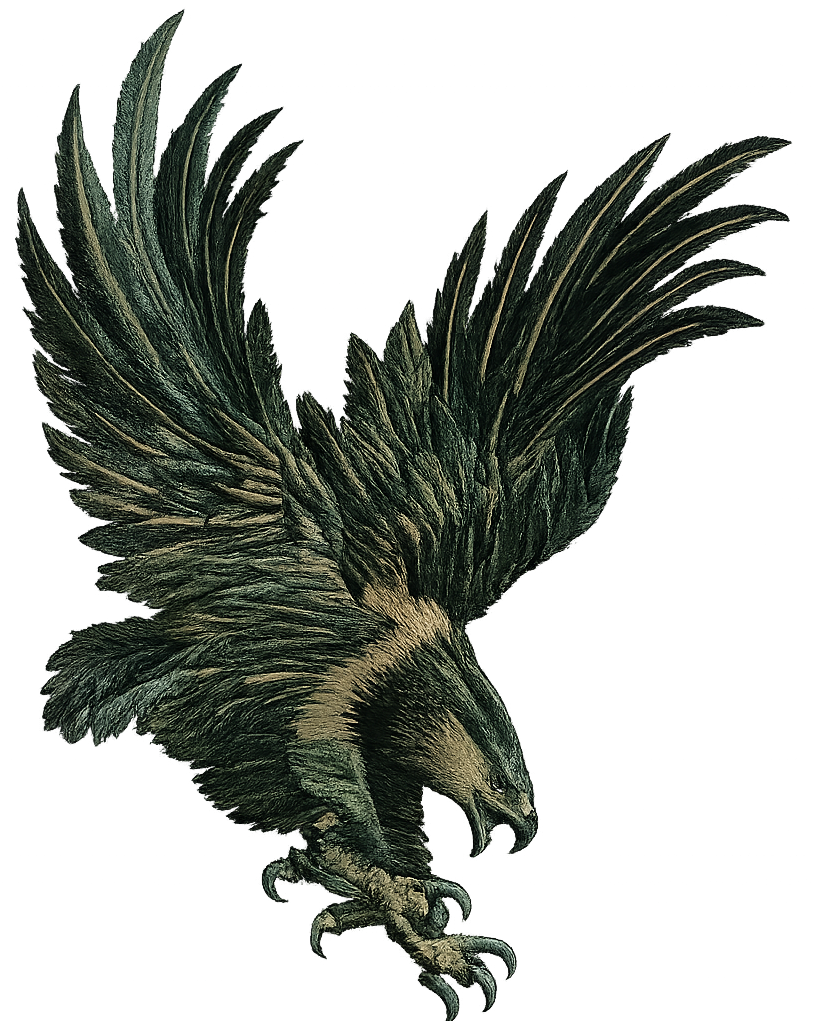 Intricate embroidered eagle in flight Classic Crew T-Shirt