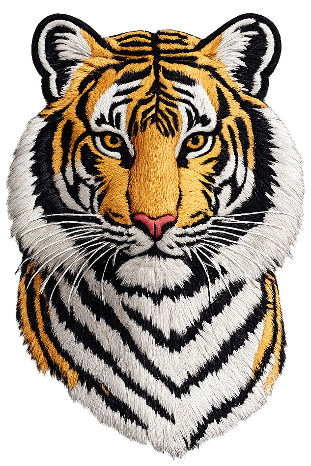 Embroidered tiger head Terry Oversized Tee