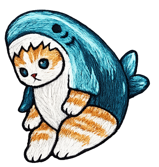 Kitten dressed as a shark Classic Crew T-Shirt