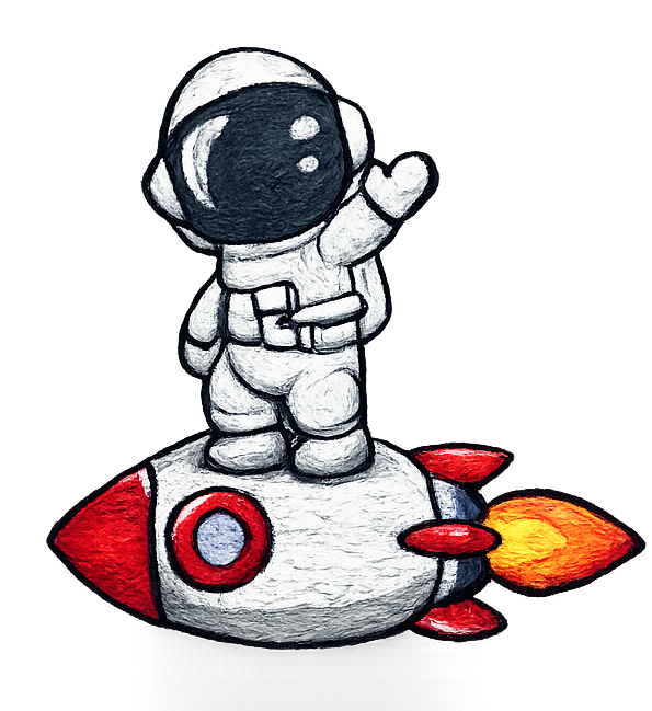 Astronaut on rocket patch embroidery Sweatshirt