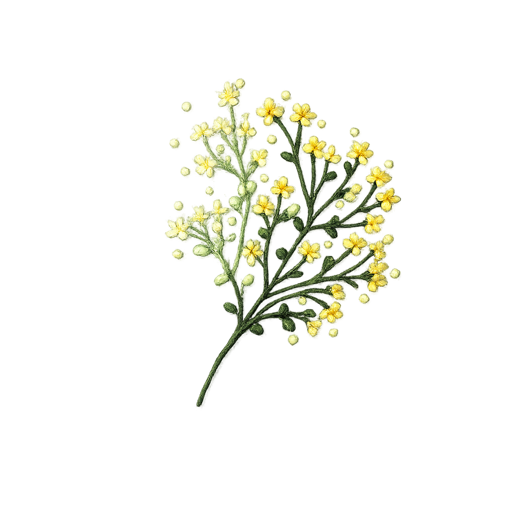 Delicate embroidered floral bouquet