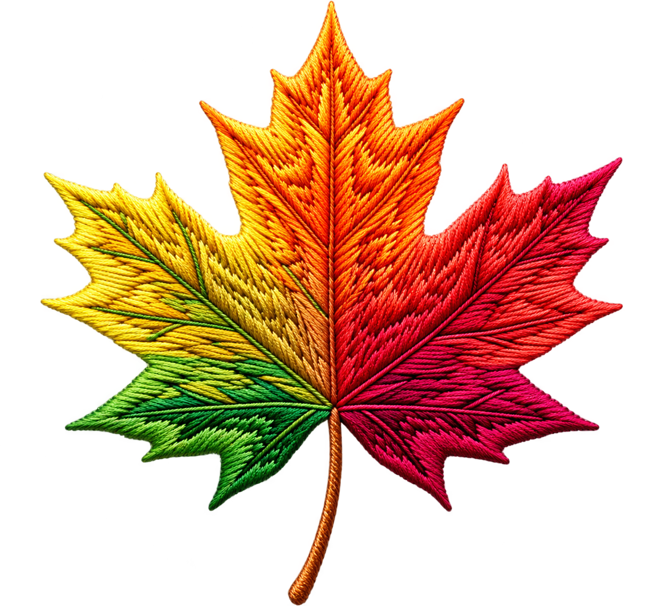 Oversized Rainbow Maple Leaf Embroidery Hoodie